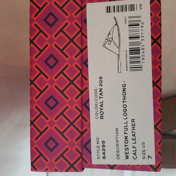 Tory Burch Weston Full Logo Thong Sandal *With Storage Bag* - Picture 6 of 9